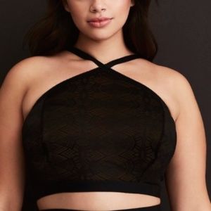 Torrid Black Geometric Bralette, NWOT
